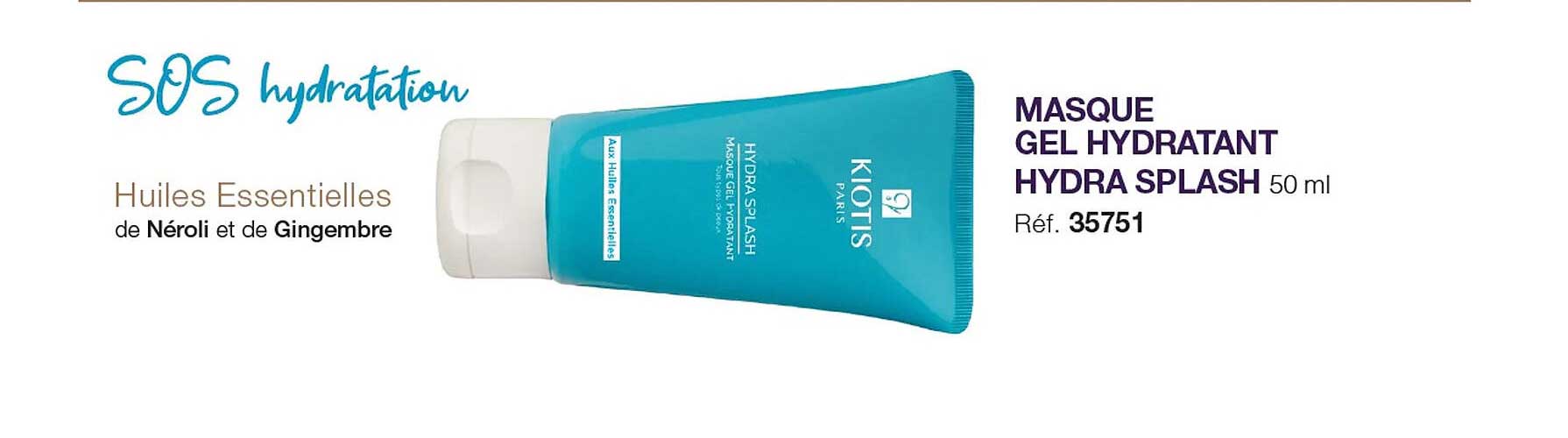 masque gel hydratant hydra splash kiotis