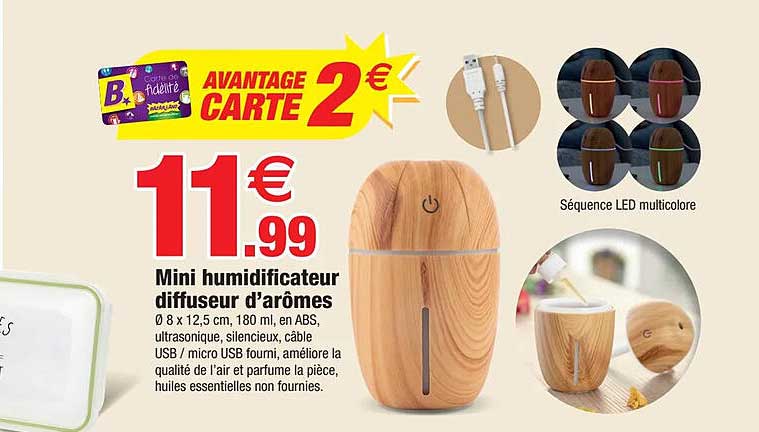 mini humidificateur diffuseur d'arômes