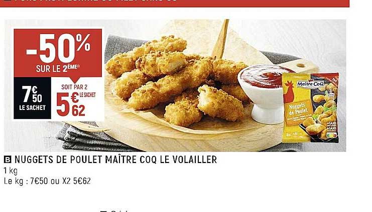 nuggets de poulet maître coq le volailler
