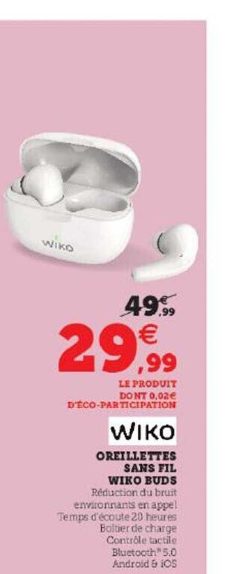 oreillettes sans fil wiko buds