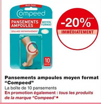 pansements ampoules moyen format "compeed"