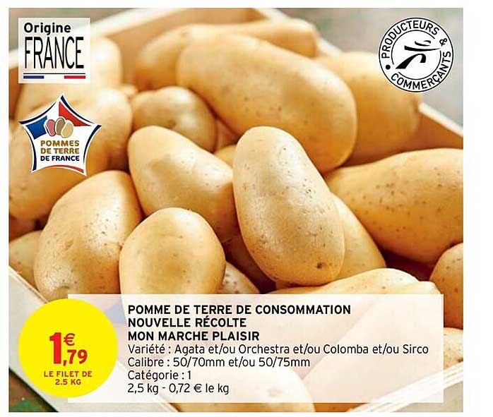 pomme de terre de consommation nouvelle récolte mon marche plaisir