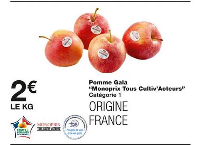 pomme gala "monoprix tous cultiv'acteurs"