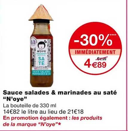 Sauce Salades & Marinades Au Saté "n'oye"