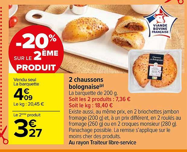 2 Chaussons Bolognaise