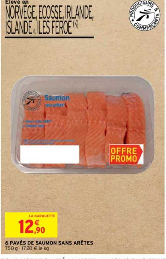 6 pavés de saumons sans arêtes