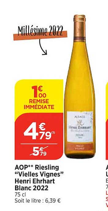 aop riesling "vieilles vignes" henri ehrhart blanc 2022