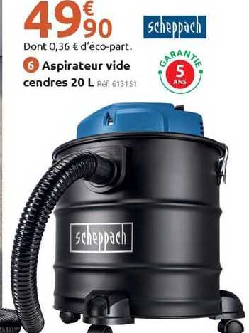 aspirateur vide cendres 20 l scheppach