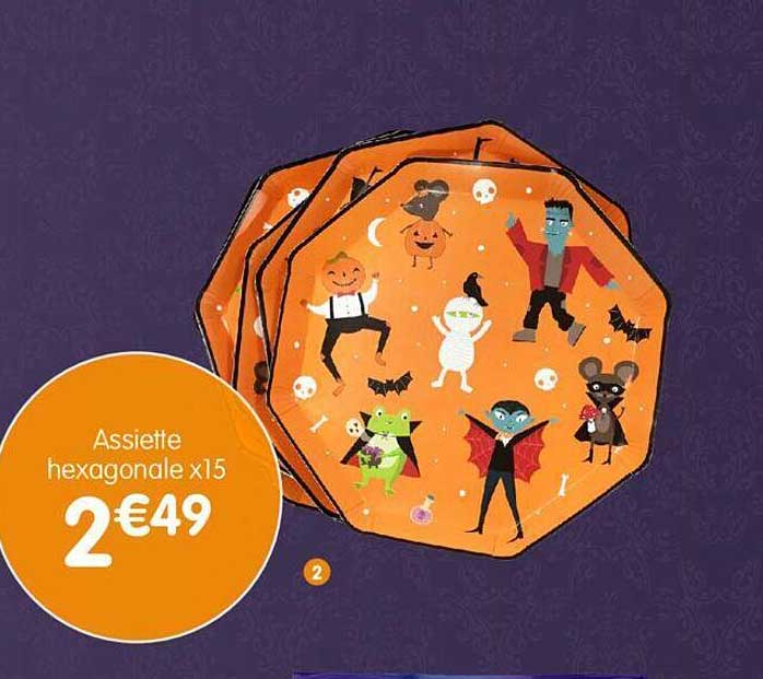assiette hexagonale x15