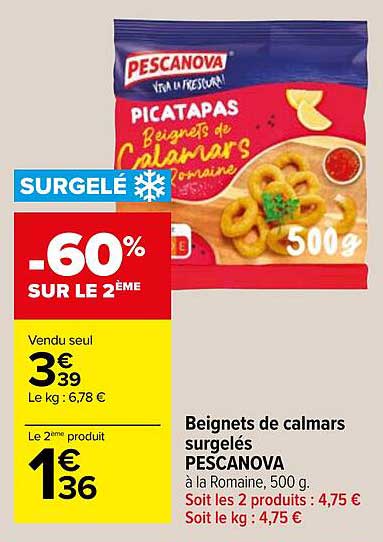 Beignets De Calmars Surgelés Pescanova