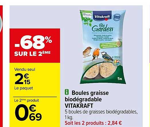 boules graisse biodégradable vitakraft