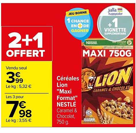 céréales lion "maxi format" nestlé