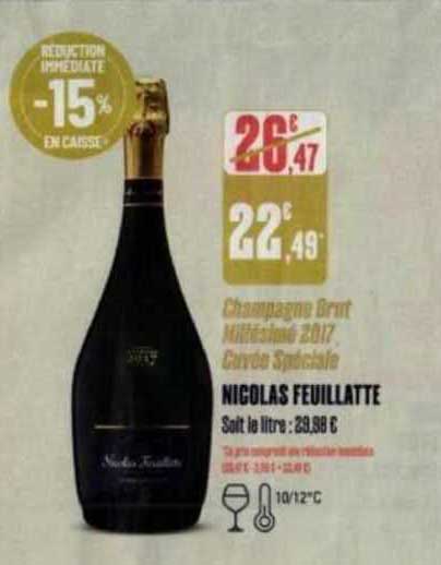 champagne brut millésimé 2017 nicolas feuillatte