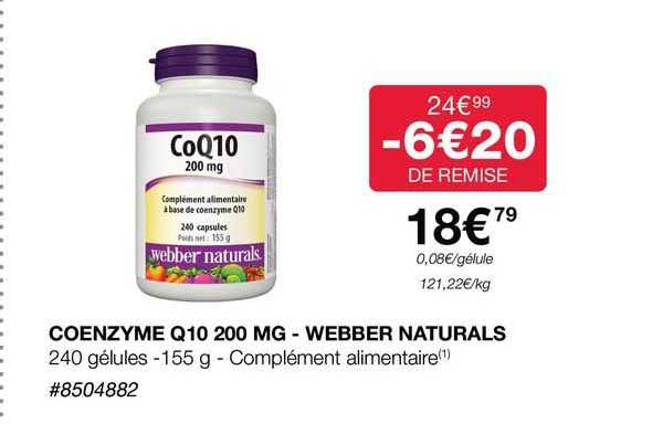 coenzyme q10 200 mg - webber naturals