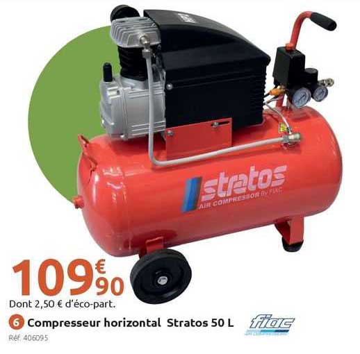 compresseur horizontal stratos 50 l