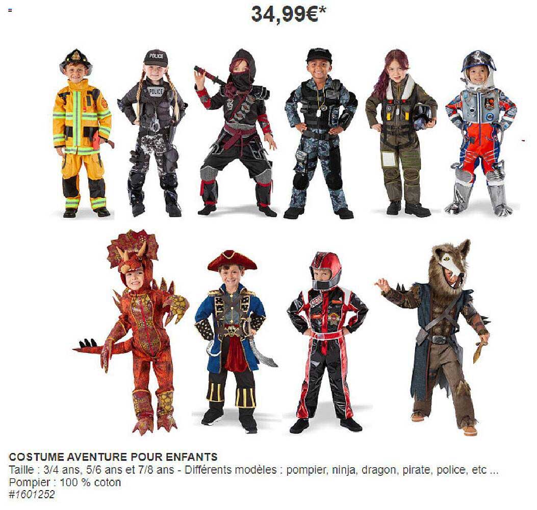 costume aventure pour enfants