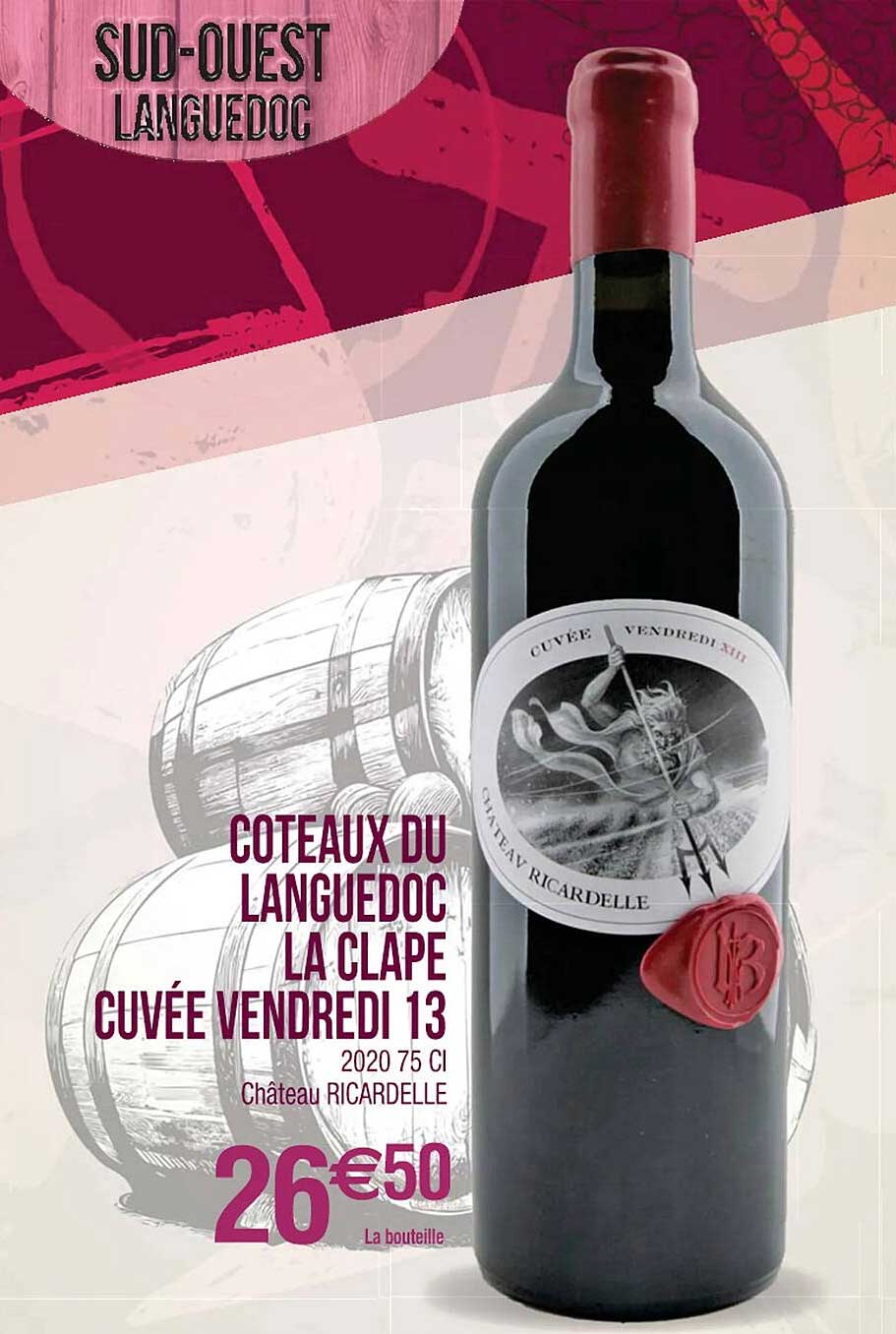 coteaux du languedoc la clape cuvée vendredi 13