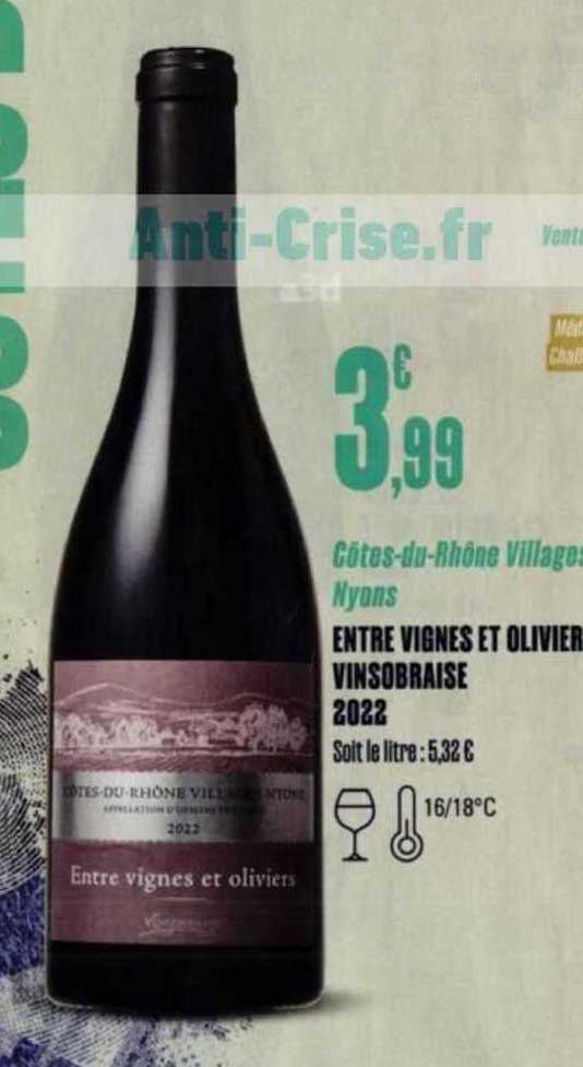 côtes-du-rhône villages nyons entre vignes et olivier vinsobraise 2022