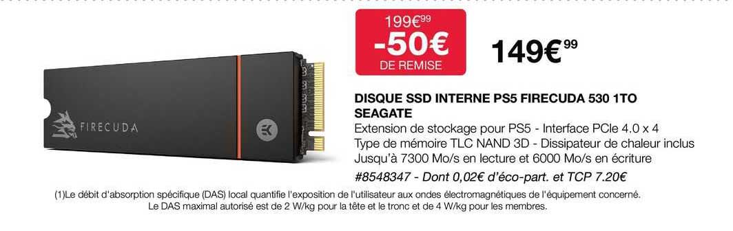disque ssd interne ps5 firecuda 530 1to seagate