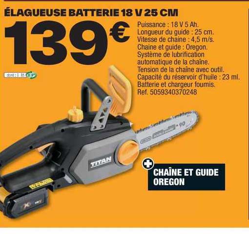 élagueuse Batterie 18 V 25 Cm