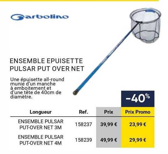 ensemble epuisette pulsar put over net