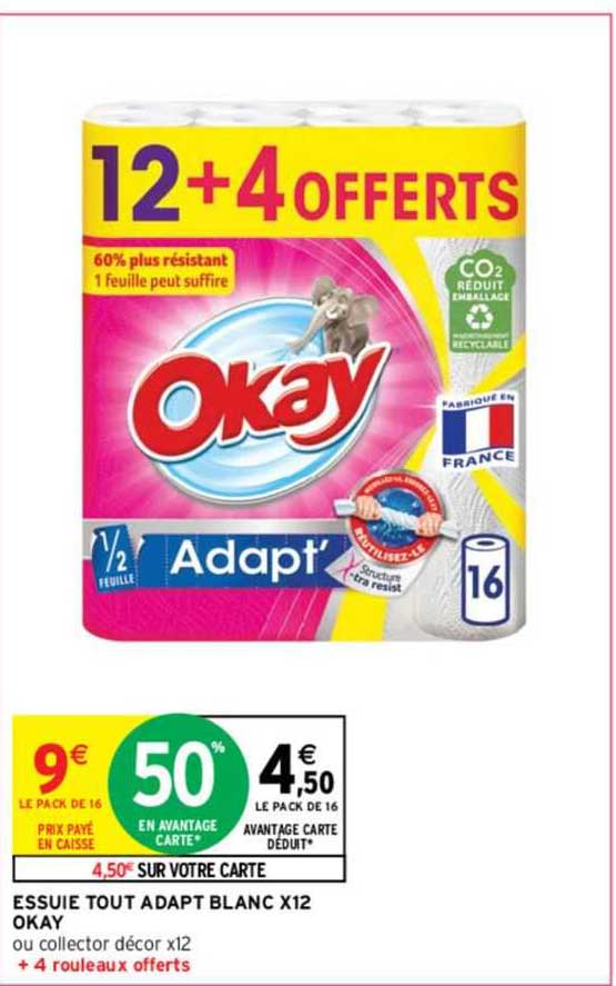 essuie tout adapt blanc x12 okay