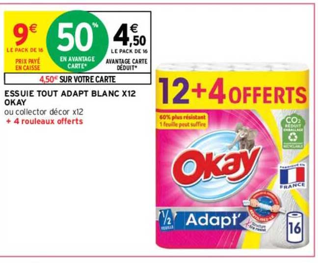 essuie tout adapt blanc x12 okay