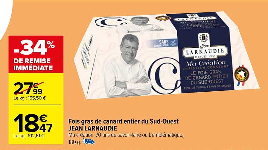 fois gras de canard entier du sud-ouest jean larnaudie