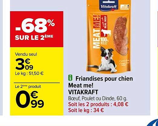 friandises pour chien meat me! vitakraft