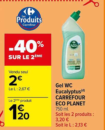gel wc eucalyptus carrefour éco planet