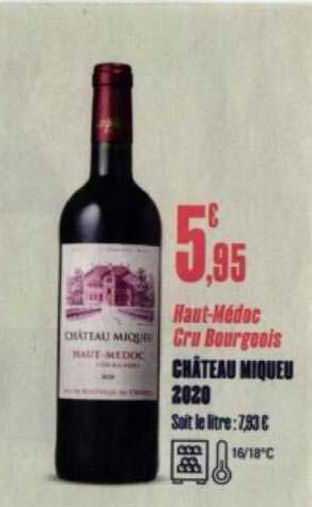 haut-médoc cru bourgeois château miqueu 2020