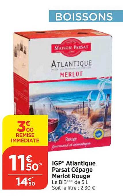 igp atlantique parsat cépage merlot rouge