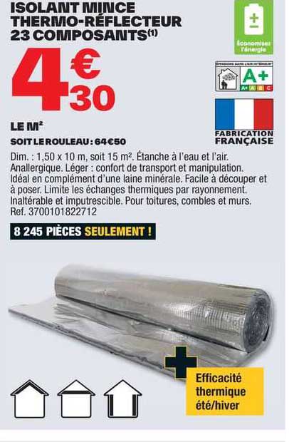 isolant mince thermo-réflecteur 23 composants