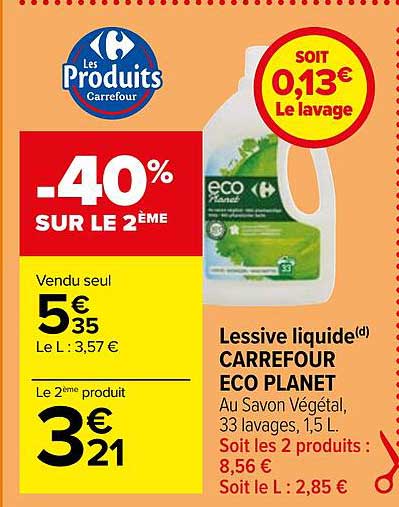 lessive liquide carrefour éco planet