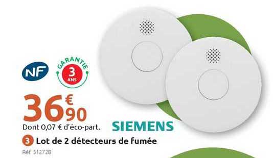 lot de 2 détecteurs de fumée siemens