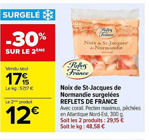noix de saint-jacques de normandie surgelées reflets de france