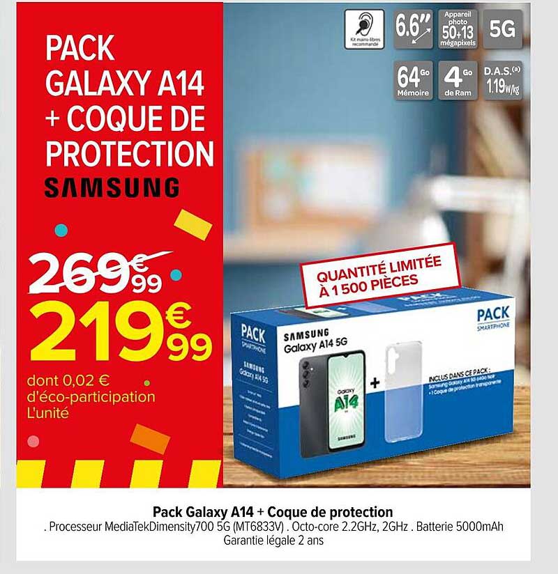 Pack Galaxy A14 + Coque De Protection Samsung