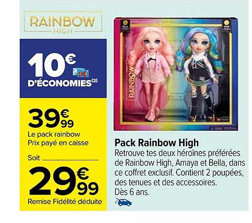 pack rainbow high