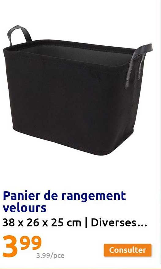 Panier De Rangement Velours