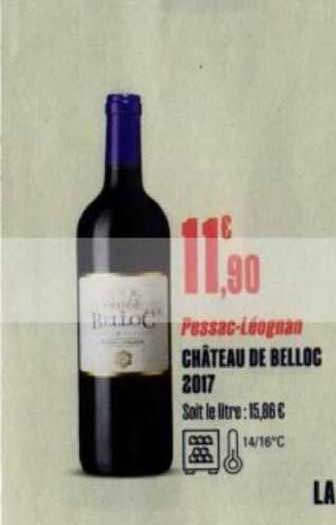 pessac-léognan château de belloc 2017