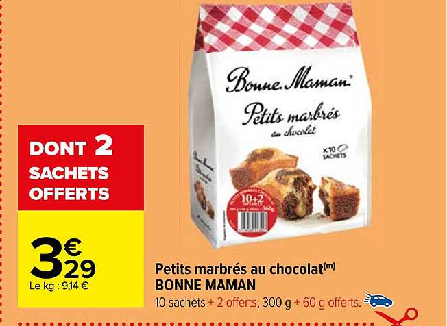 petits marbrés au chocolat bonne maman