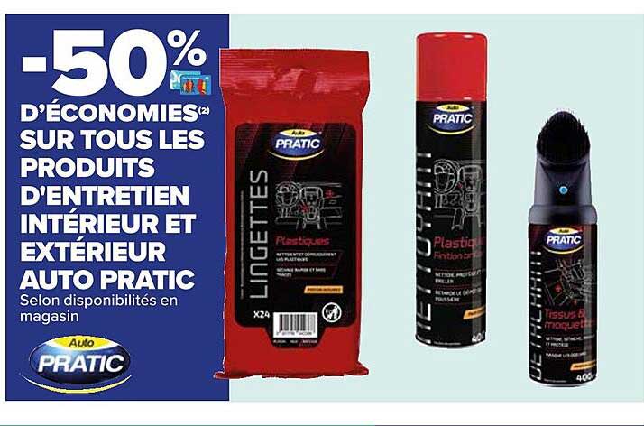 produits d'entretien intérieur et extérieur auto pratic