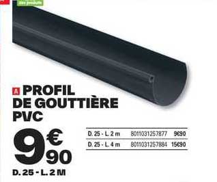 profil de gouttière pvc