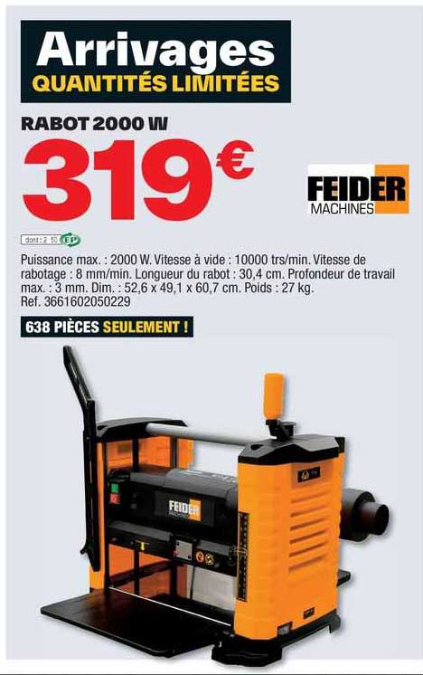 rabot 2000 w feider machines