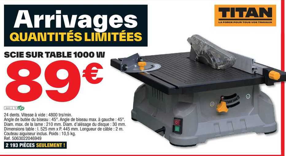 Scie Sur Table 1000 W Titan
