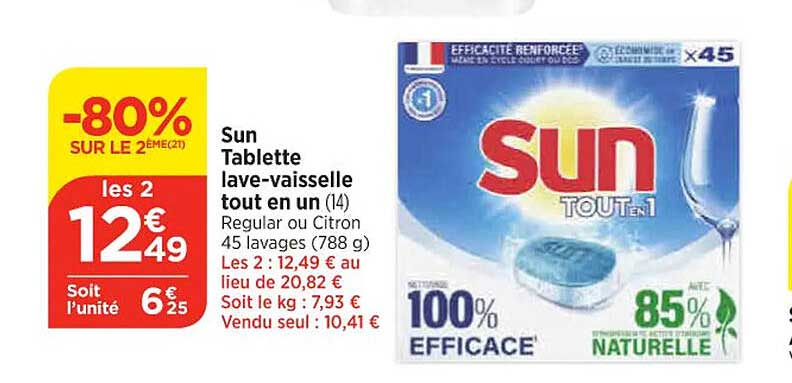 sun tablette lave-vaisselle tout en un