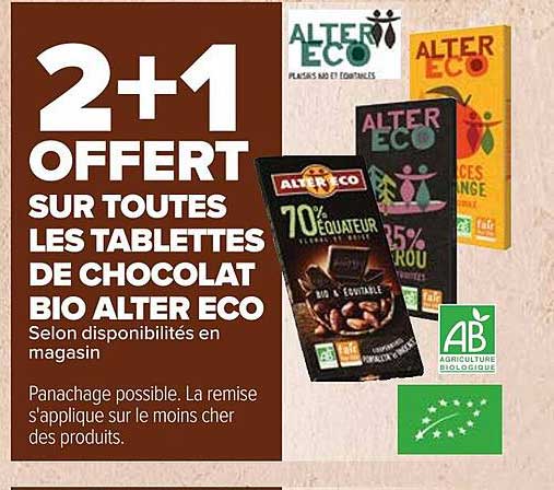 tablettes de chocolat bio alter éco