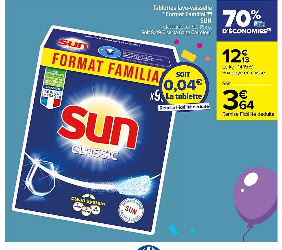 tablettes lave-vaisselle "format familial" sun