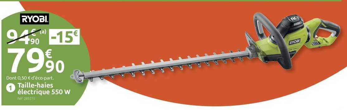 taille-haies électrique 550 w ryobi