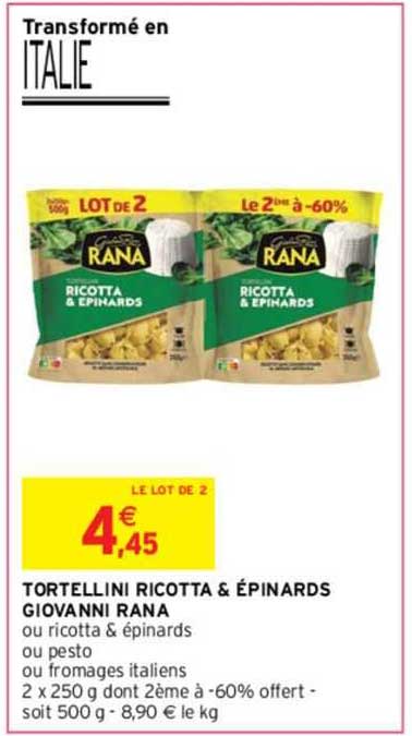 tortellini ricotta & épinards giovanni rana